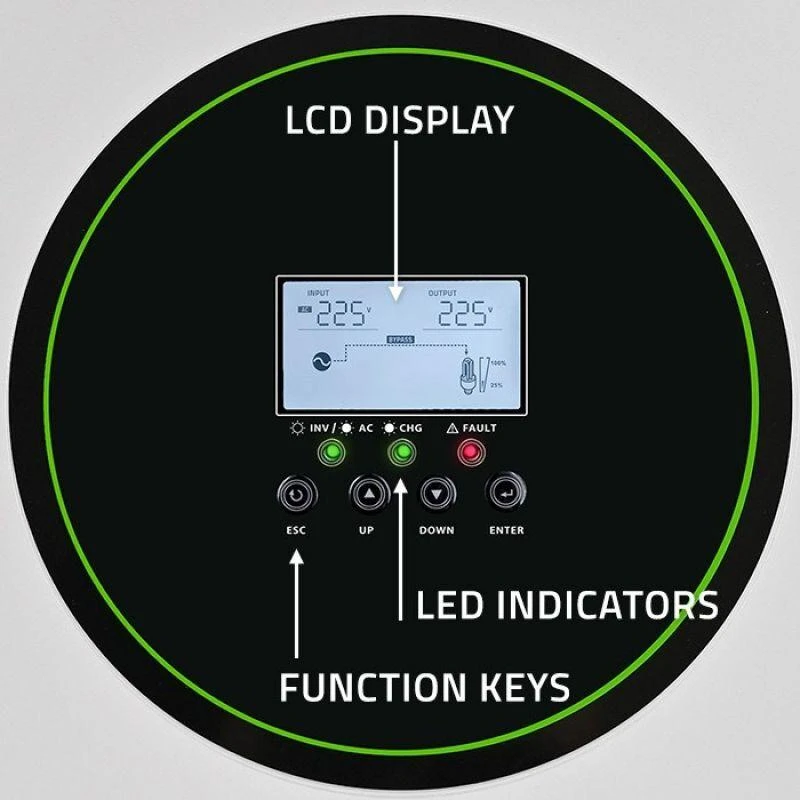 Qoltec Off-Grid 6200W 120A 48V hibridinis saulės inverteris