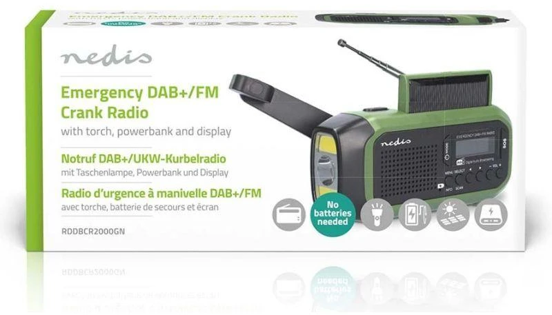 Radio Nedis RDDBCR2000GN DAB+ Juodas/Žalias