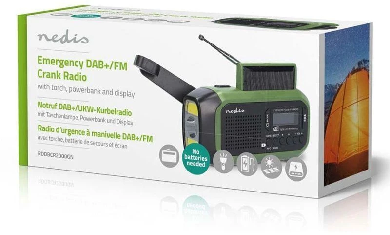 Radio Nedis RDDBCR2000GN DAB+ Juodas/Žalias