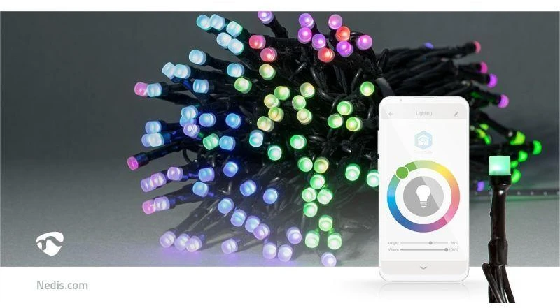 Nedis SmartLife dekoratyvinė LED Wi-Fi RGB juosta, 168 šviesos diodai, 20 m, Android™ / IOS