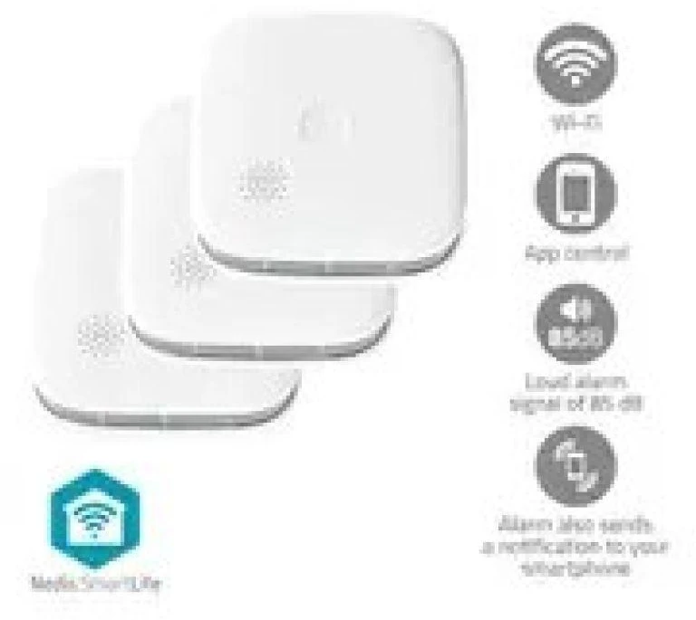 Dūmų jutiklis Nedis SmartLife WIFIDS21WT3 3 vnt.