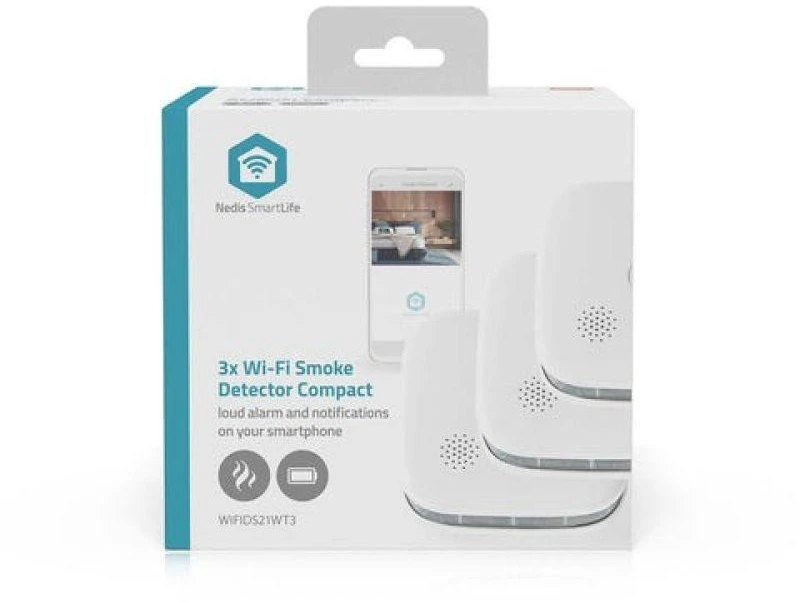 Dūmų jutiklis Nedis SmartLife WIFIDS21WT3 3 vnt.