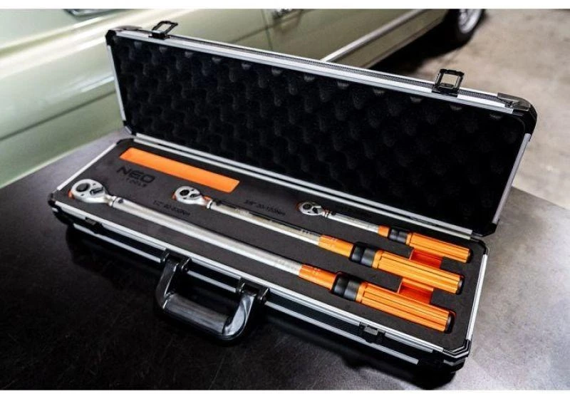 Neo Tools Dinamometrinis raktas Neo 08-845; 3/8''; 1/2''; 1/4'' 3 vnt.