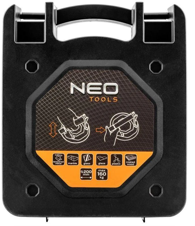 Neo Tools Przyssawka Vakuuminis siurbimo puodelis su pompa, plytelėms ir stiklui, 160 kg, dėkle