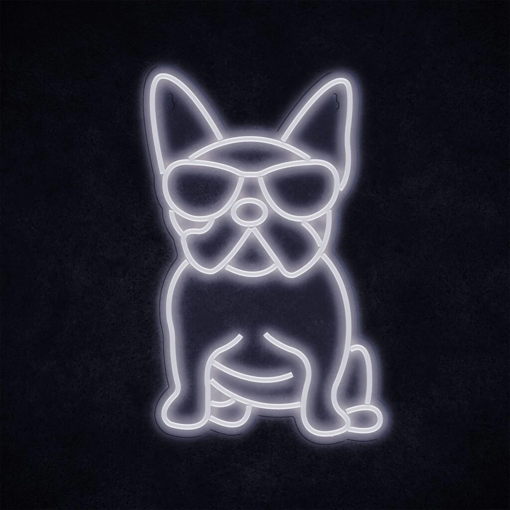Neoninis šviestuvas su prancūzų buldogu Manta Style Neon Lights, baltas