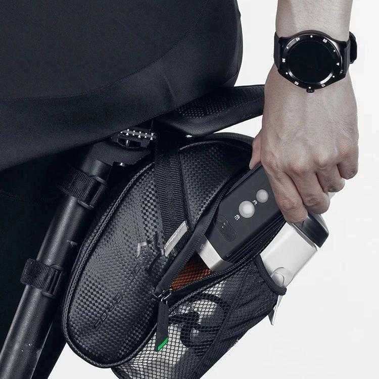 Rockbros C7-1 waterproof dviračio krepšys with saddle mounting 1.5l – juodos spalvos