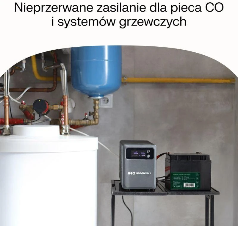 Green Cell Žalias Cell Žalias Cell nepertraukiamo maitinimo šaltinis (UPS) 1200 VA 800 W su LCD ekranu