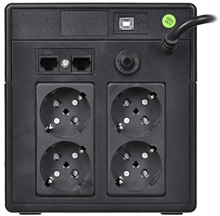 NEPERTRAUKIAMO MAITINIMO ŠALTINIS Žalias CELL UPS POWERPROOF 700W/1000VA SU GRYNA SINUSOIDE