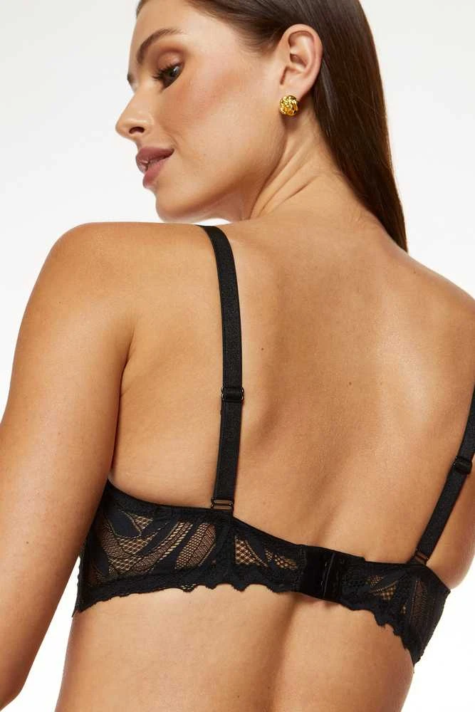 Nėriniuota juoda push-up“ liemenėlė Eclipse“