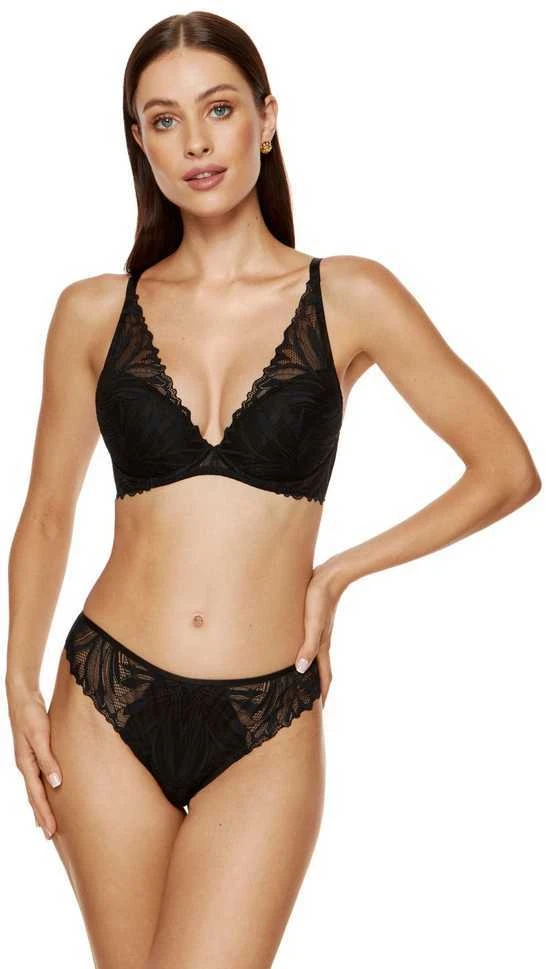 Nėriniuota juoda push-up“ liemenėlė Eclipse“