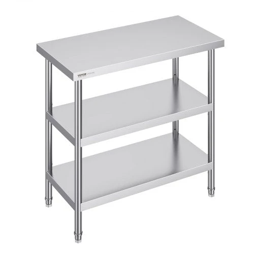 VEVOR Nerūdijančio plieno virtuvinis stalas 45x91 cm
