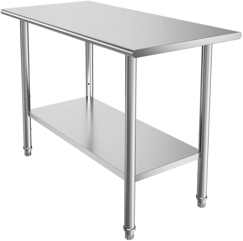 VEVOR Nerūdijančio plieno darbo stalas 61x122 cm