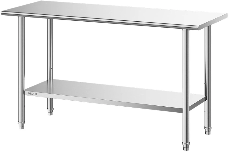 VEVOR Nerūdijančio plieno darbo stalas 61x152 cm