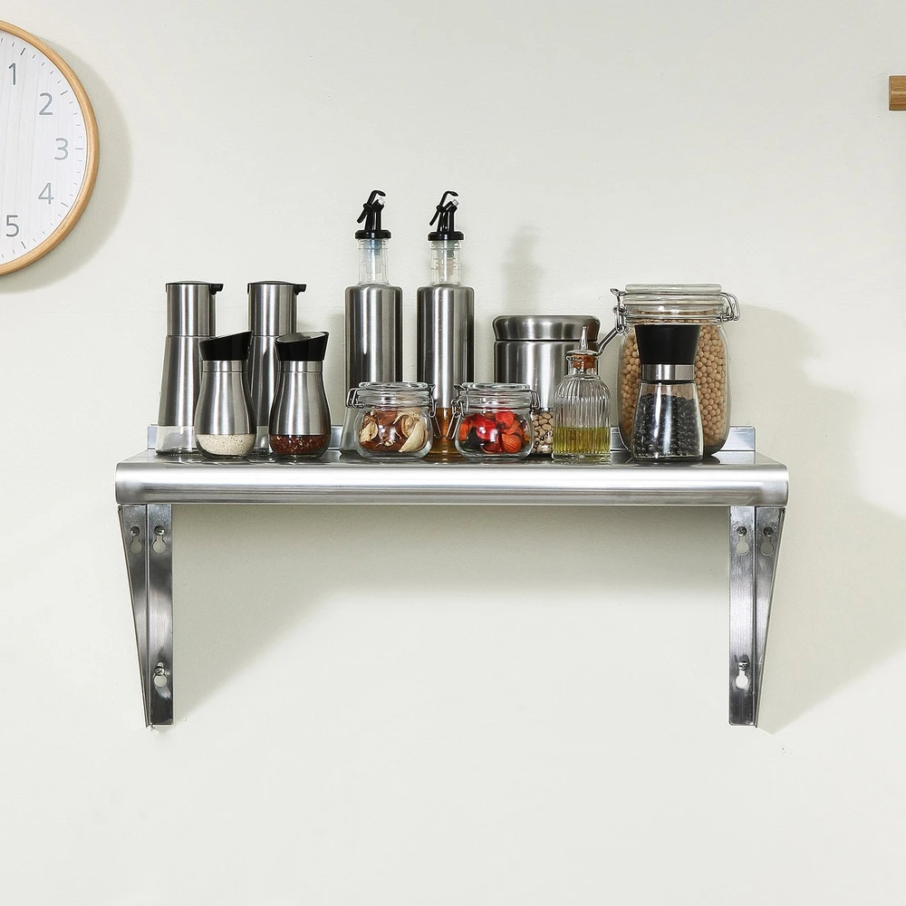 VEVOR 91 cm x 30 cm nerūdijančio plieno lentyna
