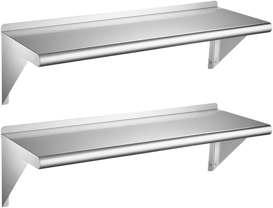Nerūdijančio plieno lentynos VEVOR JC-DWS-1236-418, 305 x 914 mm, 2 vnt.