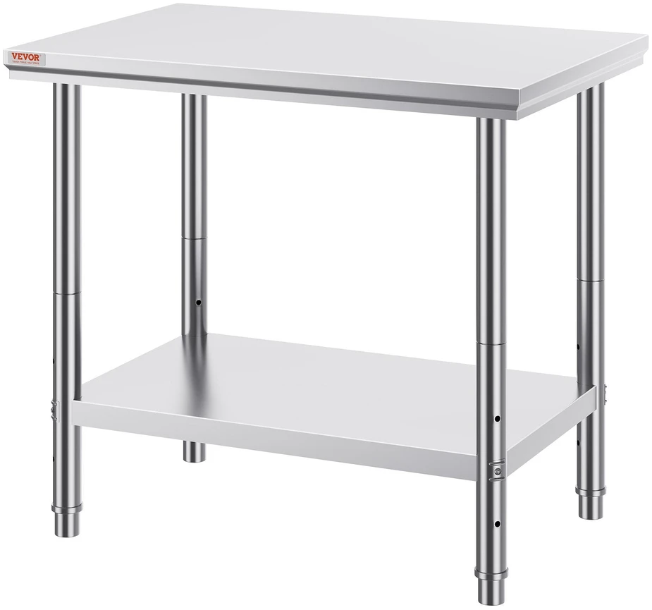 VEVOR Nerūdijančio plieno darbastalis 60x90x80 cm