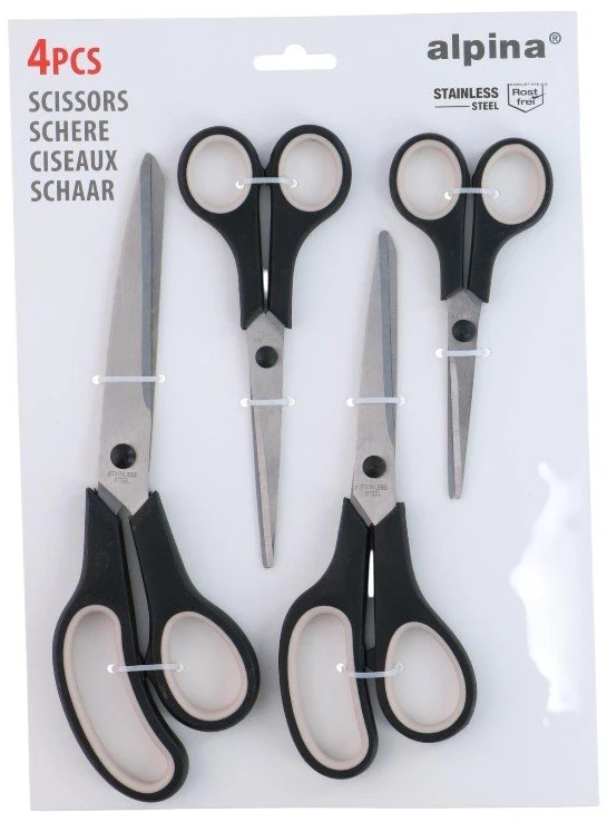 Alpina - Ergonomiškų nerūdijančio plieno žirklių rinkinys (4 dalys)