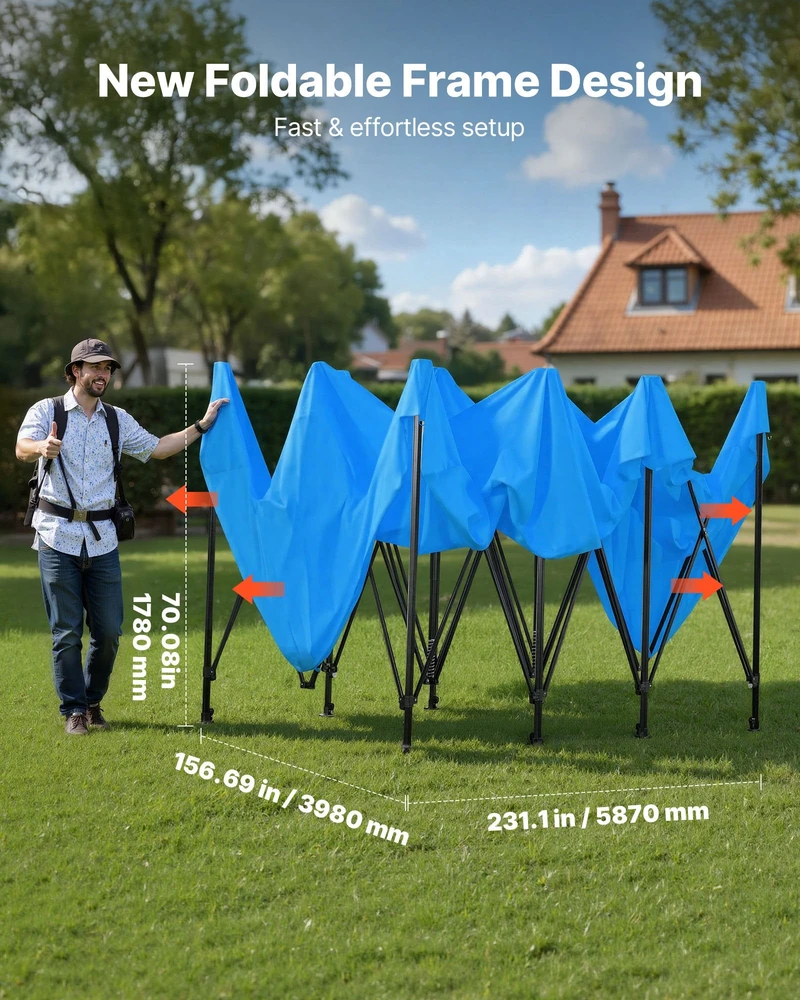 VEVOR Nešiojamas purškimo palapinės tentas, 587 x 398 x 178 cm