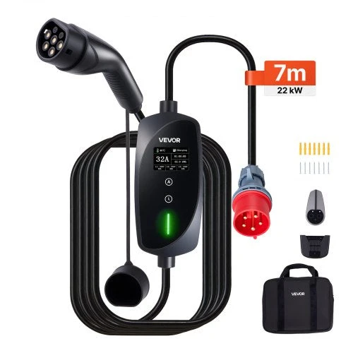 VEVOR Mobilus sieninis įkroviklis 22 kW 32A, 7 m