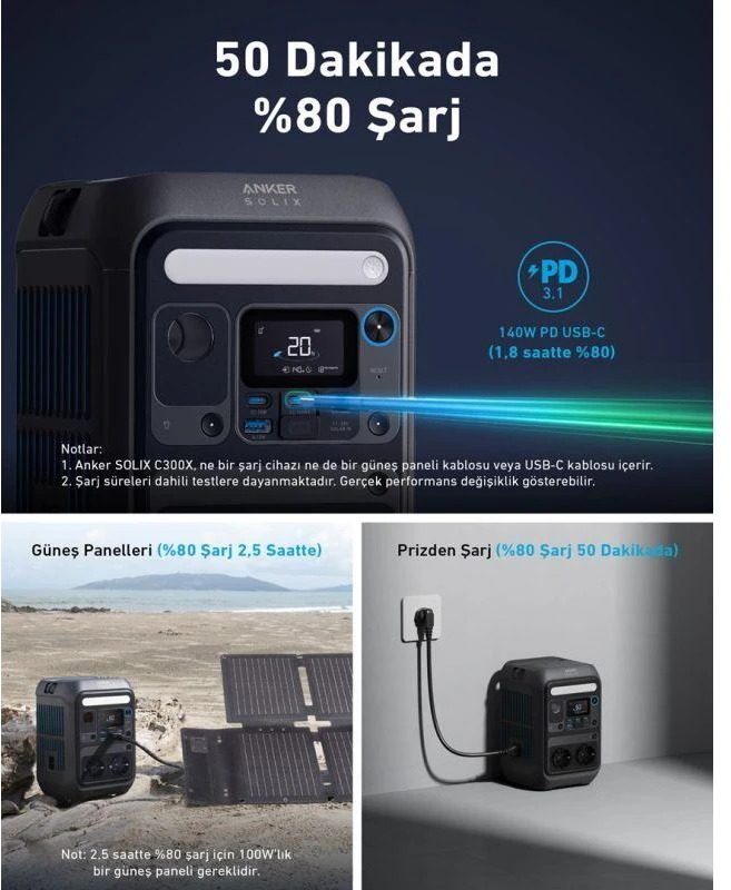 Anker SOLIX C300X nešiojama elektros energijos stotis 288 Wh | 300 W