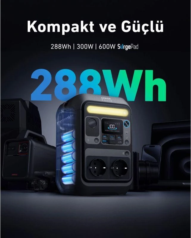 Anker SOLIX C300X nešiojama elektros energijos stotis 288 Wh | 300 W