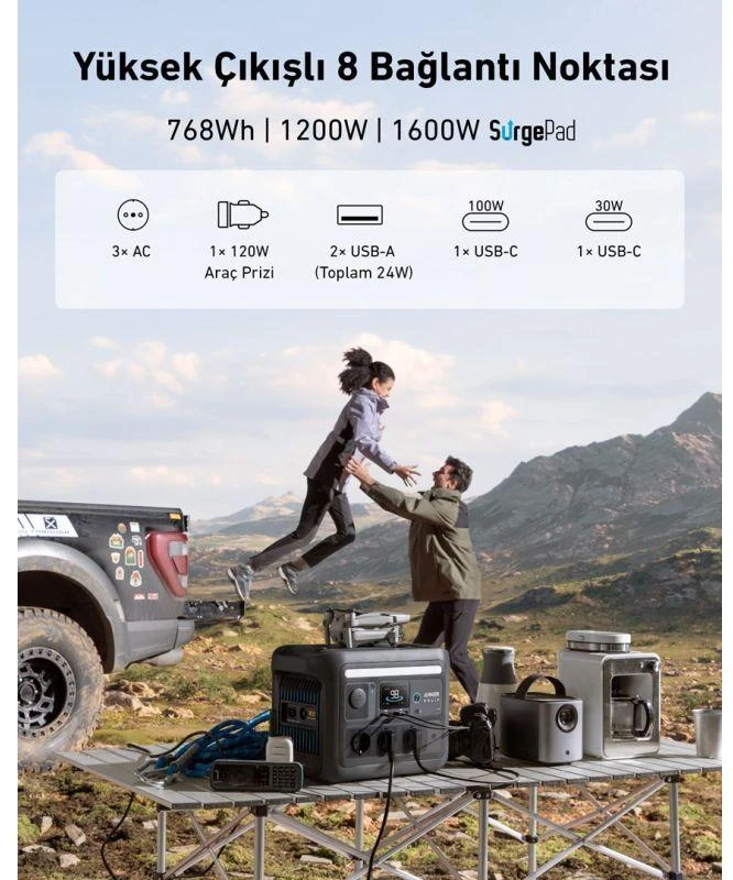 Anker SOLIX C800X nešiojama elektros energijos stotis 768 Wh | 1200 W