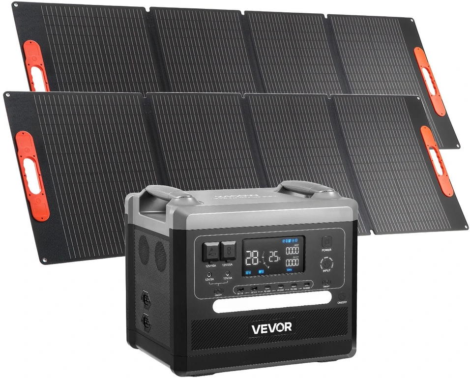VEVOR Nešiojama saulės jėgainė 2400W su 2160Wh baterija