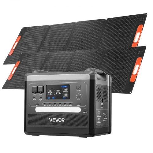 VEVOR Nešiojama saulės jėgainė 2400W su 2160Wh baterija