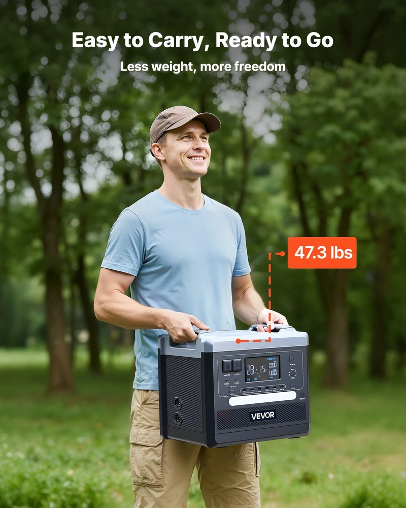 VEVOR Nešiojama 2400W saulės generatoriaus stotis