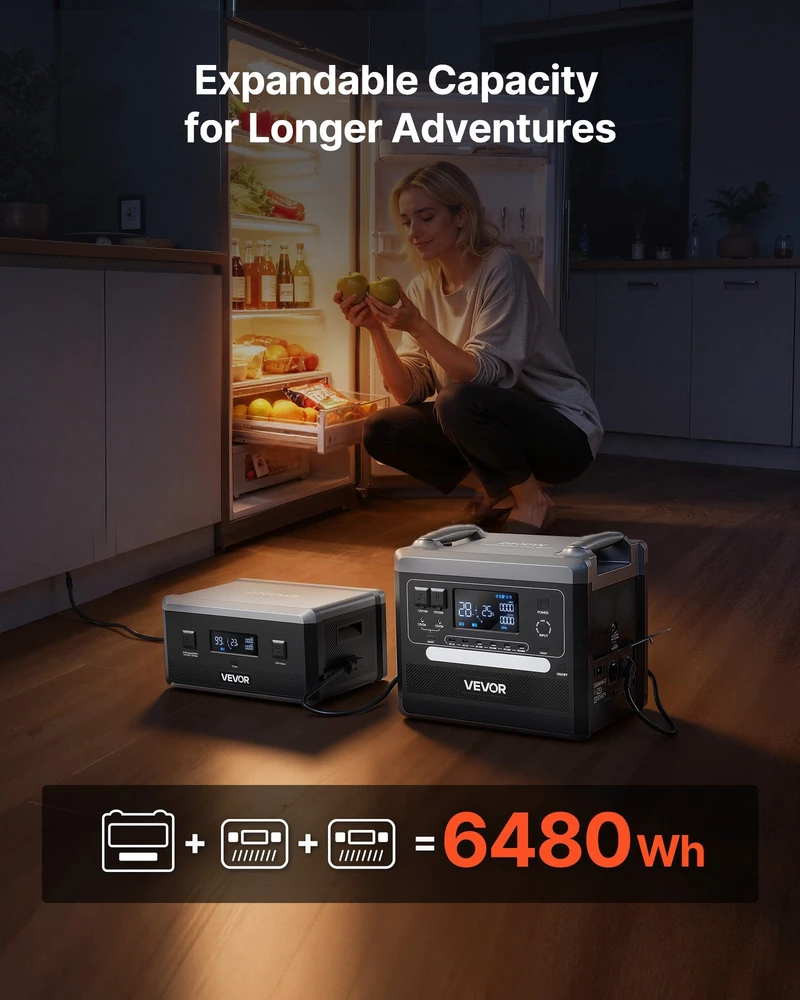 VEVOR Nešiojama 2400W saulės generatoriaus stotis