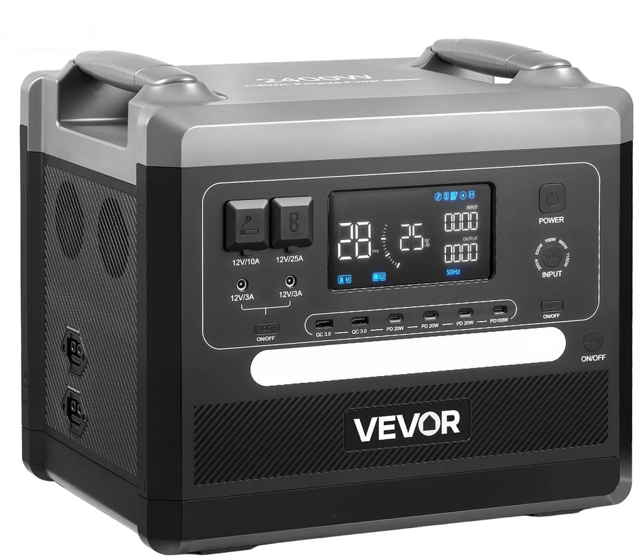 VEVOR Nešiojama 2400W saulės generatoriaus stotis