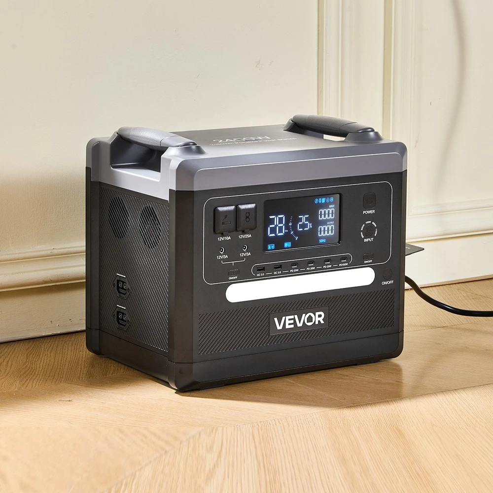 VEVOR Nešiojama 2400W saulės generatoriaus stotis