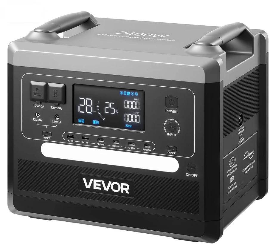 VEVOR Nešiojama 2400W saulės generatoriaus stotis