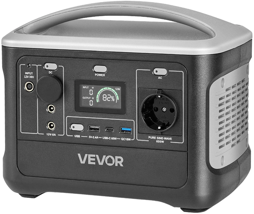 VEVOR Nešiojama 600W elektros stotis su LiFePO4 akumuliatoriumi