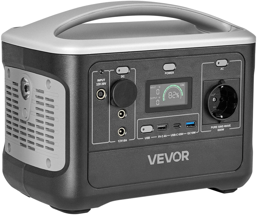 VEVOR Nešiojama 600W elektros stotis su LiFePO4 akumuliatoriumi