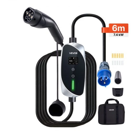 VEVOR Nešiojama EV įkrovimo stotelė su 7.4 kW galia