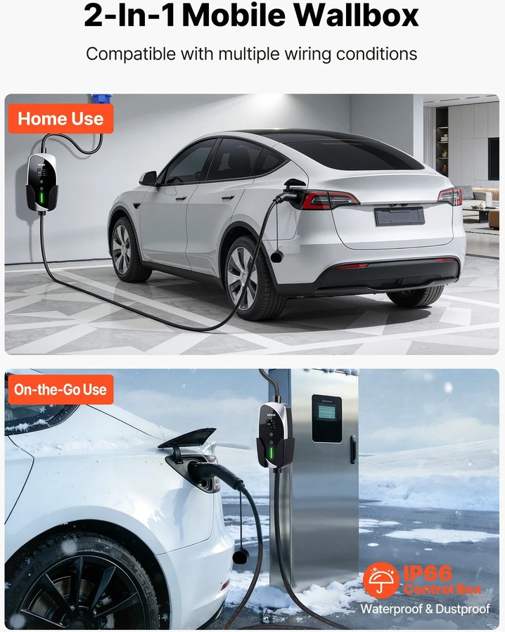 VEVOR Nešiojama EV įkrovimo stotelė su 7.4 kW galia