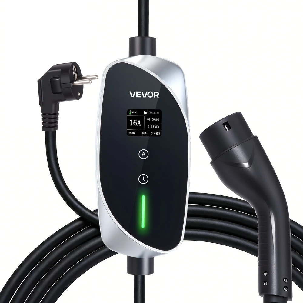 VEVOR Mobilus sieninis įkroviklis, 3.6 kW, 16A, tipas 2