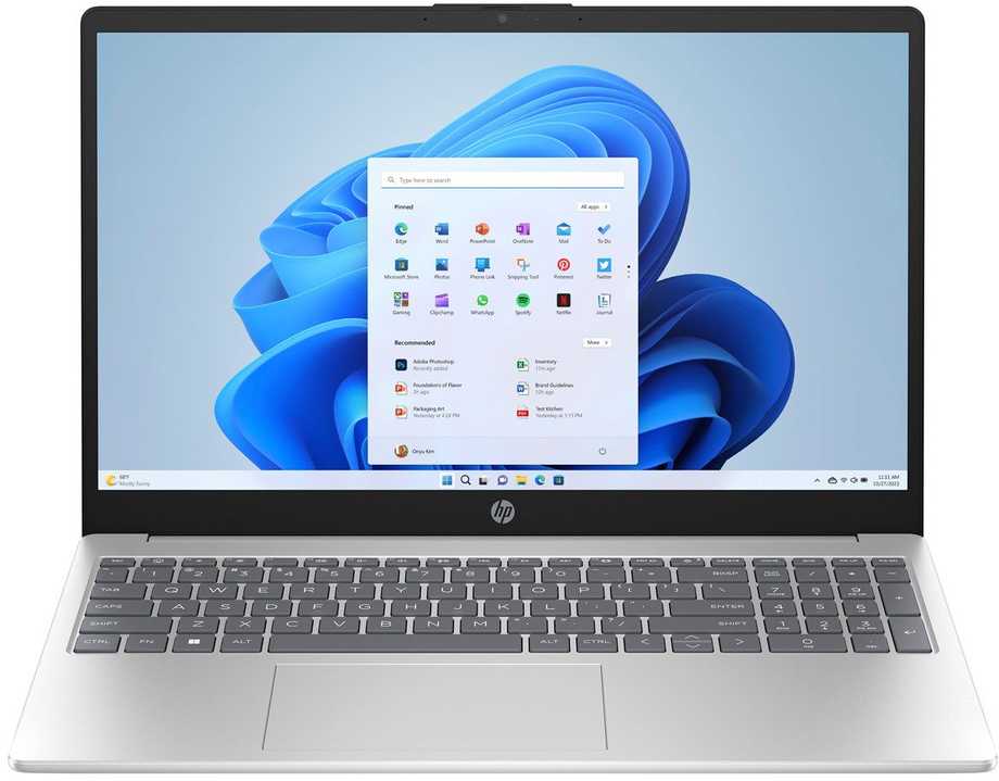 Hewlett Packard (HP) HP 15-fc0056nw AMD Ryzen™ 3 7320U Nešiojamas kompiuteris 39.6 cm (15.6") Full HD 8 GB LPDDR5-SDRAM 512 GB SSD Wi-Fi 6 (802.11ax) Windows 11 Home Sidabrinis
