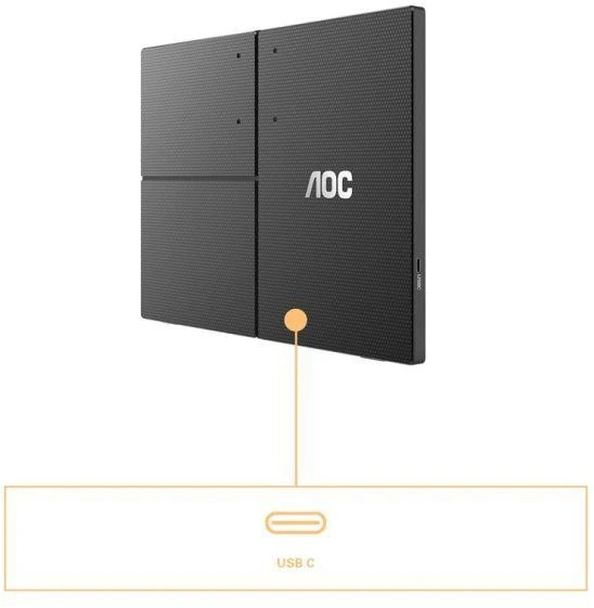 AOC 16T3EA 15.6" IPS 1920x1080 Monitorius 4ms 16.9 USB Juodas/Pilkas