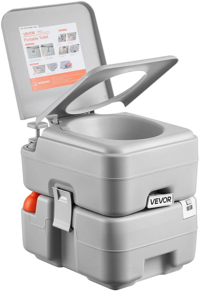VEVOR Nešiojamas tualetas, 20L talpos bakas, 120 praplovimų