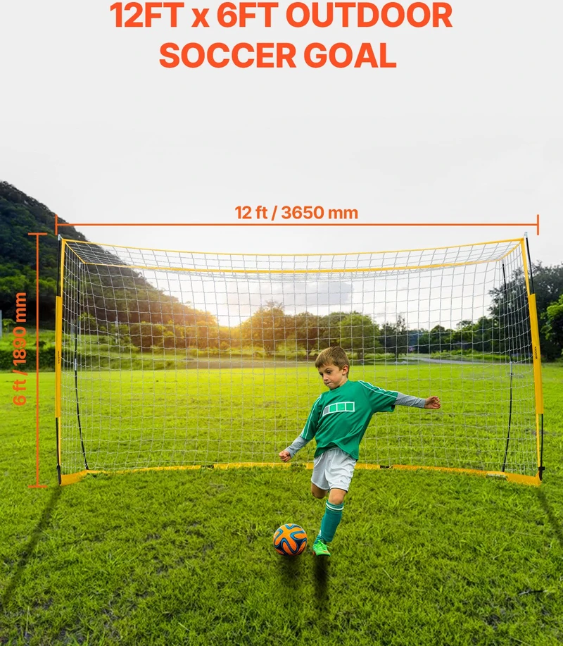 Vevor 12x6 pėdų nešiojamas futbolo vartas vaikams