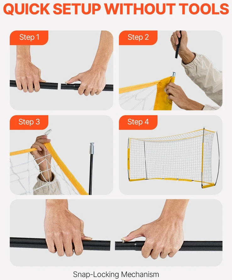 Vevor 12x6 pėdų nešiojamas futbolo vartas vaikams