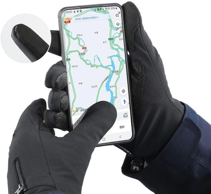 Reach Hurtel Neslystančios žieminės sportinės pirštinės telefonui (dydis XL) – juodos spalvos