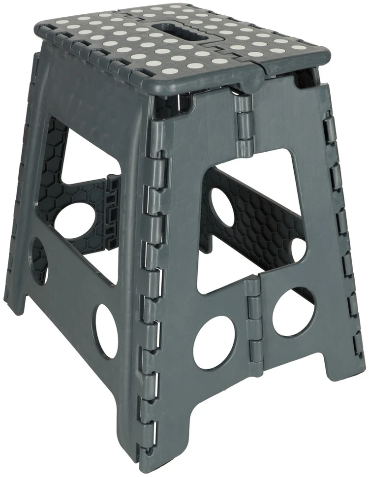 KIK Neslystanti sulankstoma 39 cm tamsiai pilka taburetė