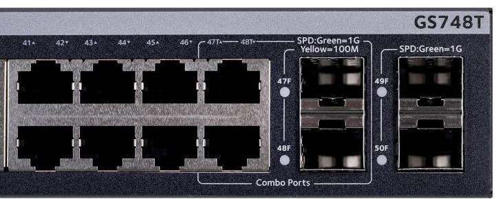Šakotuvas Netgear GS748T-600EUS 50 prievadų valdomas gigabitinis komutatorius