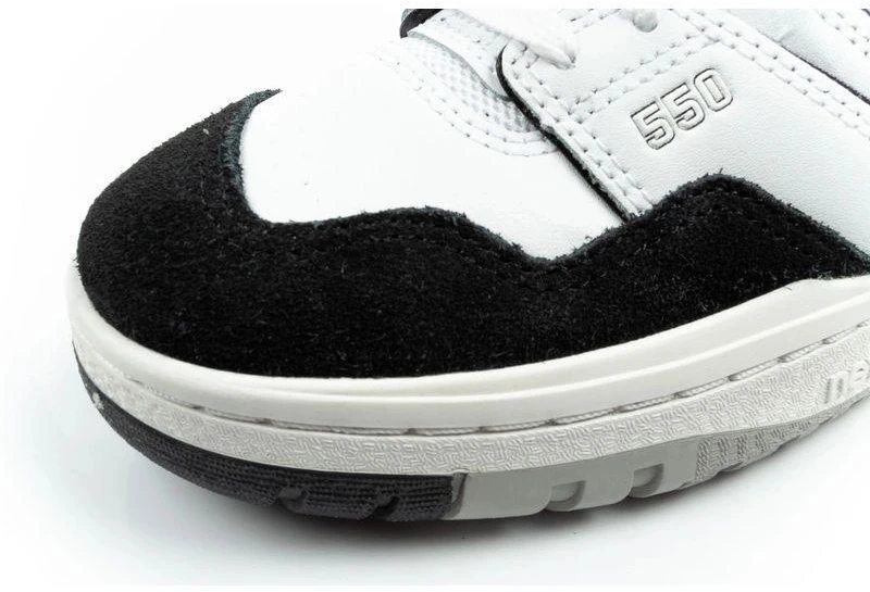 New Balance 550 jaunimo sportiniai bateliai odiniai madingi juodi balti