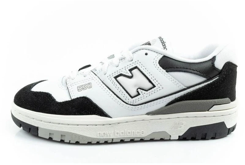 New Balance 550 jaunimo sportiniai bateliai odiniai madingi juodi balti