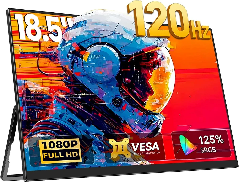 Newsoul nešiojamasis monitorius 18,5 col., Full HD, 120 Hz, IPS, USB-C ir HDMI, 185T08