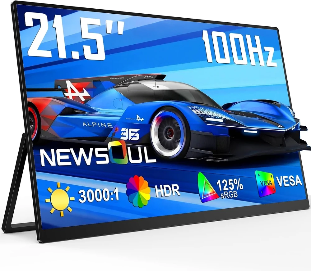 Newsoul nešiojamasis žaidimų monitorius 21,5 col., QLED, Full HD, 100 Hz, 214J01